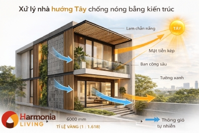 Hướng nhà và hướng nắng: Cách xử lý lỗi phong thuỷ hướng xấu bằng vật liệu hiện đại.